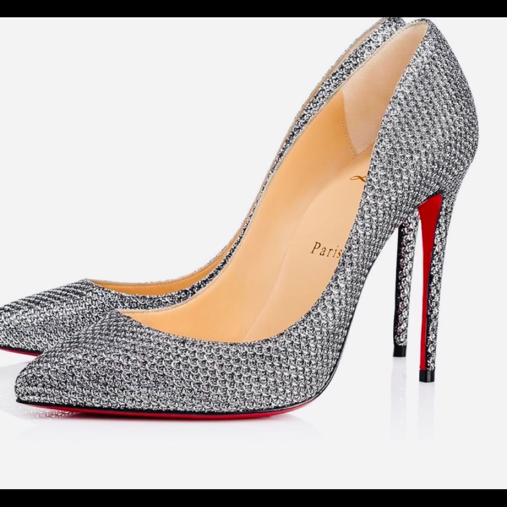 Christian Louboutin Silver Pigalle Follies Heel